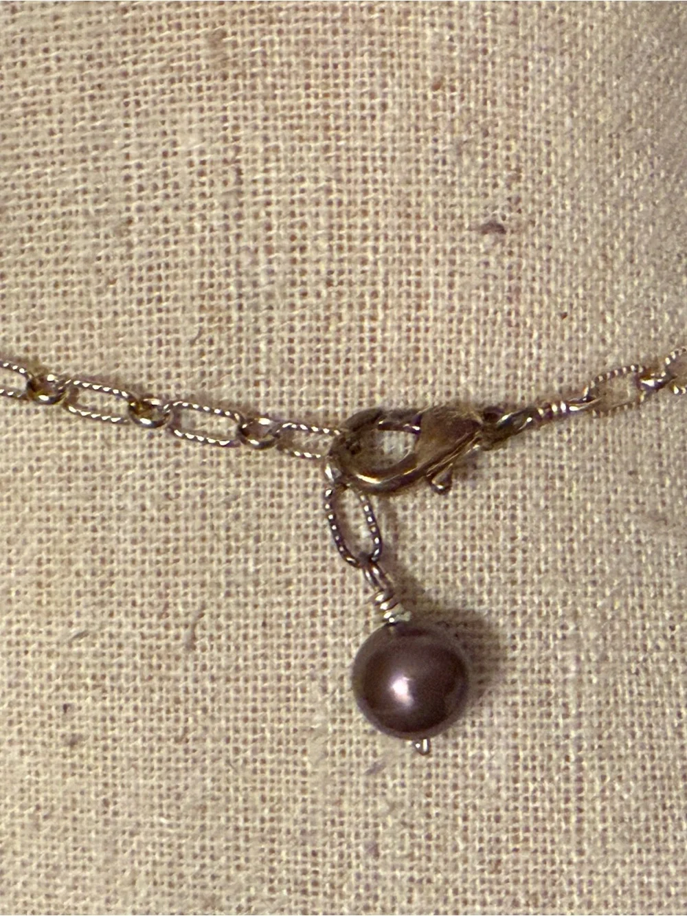 NECKLACE BROWN PEARLS WITH RHINESTONE RONDELLS ROSE GOLD COLOR CHAIN 19”